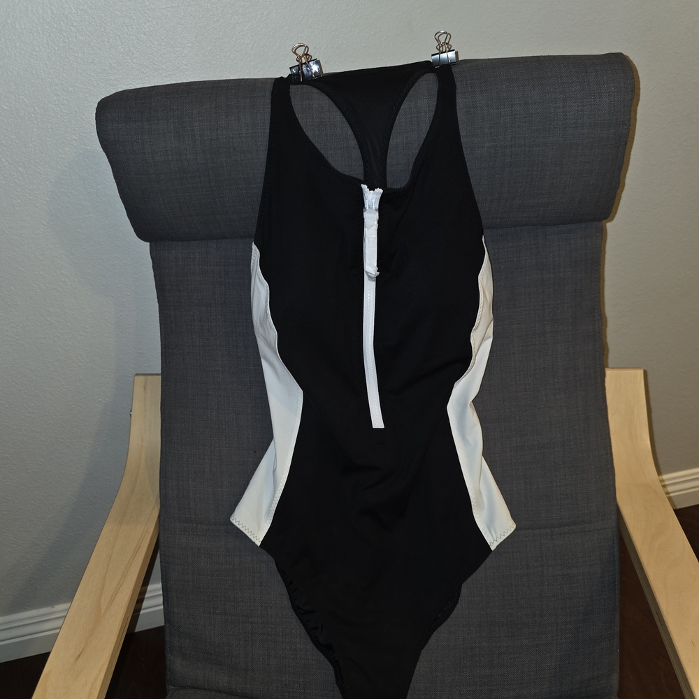 Fabletics Black and White One-Piece Swimsuit